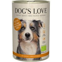 DOG'S LOVE Nassfutter Hund, Adult, Bio 6x400 g Pute mit Amaranth und Kürbis