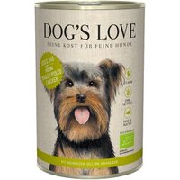 DOG'S LOVE Nassfutter Hund, Adult, Bio 6x400 g Huhn mit Buchweizen und Sellerie