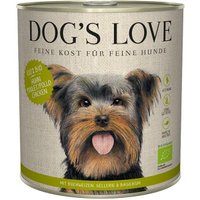 DOG'S LOVE Nassfutter Hund, Adult, Bio 6x800 g Huhn mit Buchweizen und Sellerie