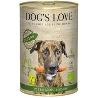 DOG'S LOVE Nassfutter Hund, Adult, Greens Bio, Obst und Gemüse 6x400 g