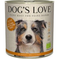DOG'S LOVE Nassfutter Hund, Adult, Bio 6x800 g Pute mit Amaranth und Kürbis