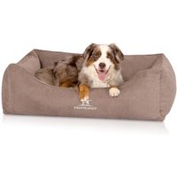 Knuffelwuff orthopädisches Hundebett mit Fächer-Wendekissen Baltimore beige M-L
