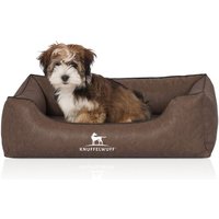 Knuffelwuff Hundebett Henderson aus marmoriertem Kunstleder braun M-L