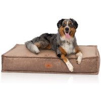 Knuffelwuff Hundekissen Lesedi aus Cord mit Handwebcharakter braun M-L