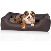 Knuffelwuff orthopädisches Hundebett aus Kunstleder Lovelock braun M-L