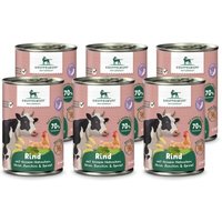 Knuffelwuff Nassfutter Rind mit feinem Hühnchen, Hirse, Zucchini & Spinat 6 x 400g