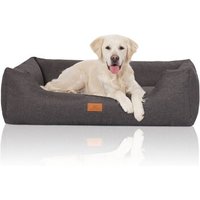 Knuffelwuff Hundebett Lotte aus Velours mit feinem Handwebcharakter grau XXL