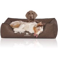 Knuffelwuff Hundebett Henderson aus marmoriertem Kunstleder braun XXL