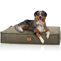 Knuffelwuff Hundekissen Lesedi aus Cord mit Handwebcharakter khaki M-L
