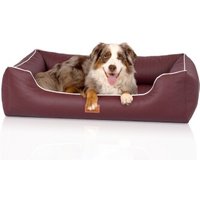 Knuffelwuff orthopädisches Hundebett aus Kunstleder Lovelock bordeaux M-L
