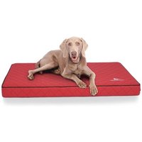 Knuffelwuff Orthopädische Hundematte Juna aus laser-gestepptem Kunstleder rot L