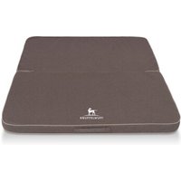 Knuffelwuff Faltbare Reisematte Orthopädisch Roanoke aus Laser gestepptem Kunstleder braun/ grau XL