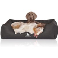 Knuffelwuff Orthopädisches Hundebett Columbia aus laser-gestepptem Kunstleder schwarz XXL