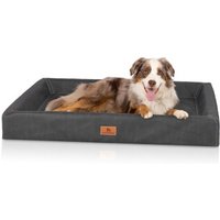 Knuffelwuff orthopädisches Hundebett Austin aus Kunstleder schwarz XXXL