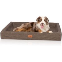 Knuffelwuff orthopädisches Hundebett Austin aus Kunstleder braun M-L