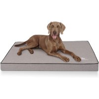 Knuffelwuff Orthopädische Hundematte Nantucket aus Velours mit Handwebcharakter grau L