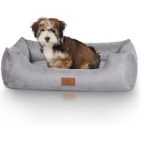 Knuffelwuff Hundebett Dreamline aus Velours grau M-L
