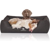 Knuffelwuff Orthopädisches Hundebett Rockland aus Kunstleder schwarz XL