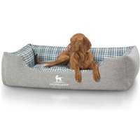 Knuffelwuff Hundebett Lennard aus Velours mit Karomuster grau/ grün XL