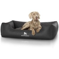 Knuffelwuff Hundebett Milan aus laser-gestepptem Kunstleder schwarz XL