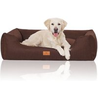 Knuffelwuff Hundebett Lotte aus Velours mit feinem Handwebcharakter braun XL