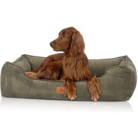 Knuffelwuff orthopädisches Hundebett aus Cord mit Handwebcharakter Nunavut khaki XXL