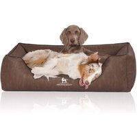 Knuffelwuff Orthopädisches Hundebett Rockland aus Kunstleder braun XXXL