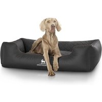 Knuffelwuff Orthopädisches Hundebett Madison aus laser-gestepptem Kunstleder schwarz XXXL
