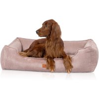 Knuffelwuff orthopädisches Hundebett aus Cord mit Handwebcharakter Nunavut rosa XXL