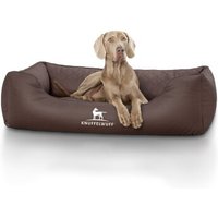 Knuffelwuff Orthopädisches Hundebett Madison aus laser-gestepptem Kunstleder braun XXXL