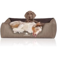 Knuffelwuff Orthopädisches Hundebett Outlander aus laser-gestepptem Kunstleder braun XXL