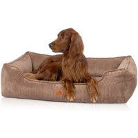 Knuffelwuff orthopädisches Hundebett aus Cord mit Handwebcharakter Nunavut braun XL