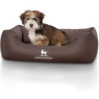 Knuffelwuff Hundebett Milan aus laser-gestepptem Kunstleder braun M-L
