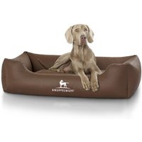 Knuffelwuff Kunstleder Hundebett Sidney braun XXL