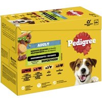 Pedigree Nassfutter Hund Adult, Multipack, Gemischte-Selektion mit Gemüse, in Sauce 12x100 g