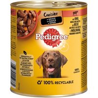 Pedigree Nassfutter Hund Adult, Cuisine, in Sauce 12x800 g Rind