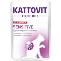 KATTOVIT Feline Diet Nassfutter Katze Sensitive Adult Huhn und Ente 24x85 g
