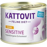 KATTOVIT Feline Diet Nassfutter Katze Sensitive Adult Huhn 12x185 g