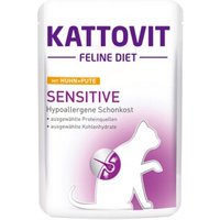 KATTOVIT Feline Diet Nassfutter Katze Sensitive Adult Huhn und Pute 24x85 g
