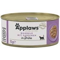 Applaws Nassfutter Katze Adult in Brühe Makrele mit Sardine 24x70 g