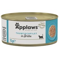 Applaws Nassfutter Katze Adult in Brühe Thunfischfilet 24x70 g