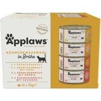Applaws Nassfutter Katze Adult Multipack in Brühe 12x70 g Geflügel Auswahl