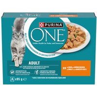 Purina ONE  Nassfutter Katze Adult zarte Stückchen in Sauce 8x85 g