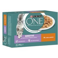 Purina ONE SENSITIVE Nassfutter Katze Adult zarte Stückchen in Sauce 8x85 g