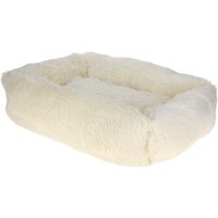 Kerbl Pet Kuschelbett Fluffy, Creme, Eckig, 80x60cm