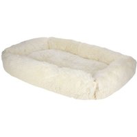 Kerbl Pet Kuschelbett Fluffy, Creme, Eckig, 100x70cm