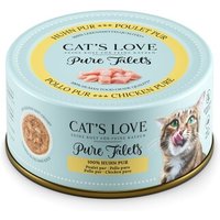 CAT'S LOVE Nassfutter Katze Adult Pure Filets Huhn 6x100 g