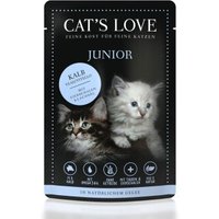 CAT'S LOVE Katzenfutter Katze Junior in Gelee Kalb mit Eierschalen und Lachsöl 48x85 g