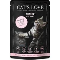CAT'S LOVE Katzenfutter Katze Junior in Gelee Huhn mit Algenkalk und Distelöl 48x85 g