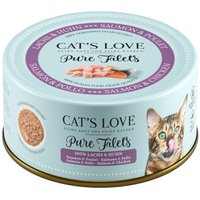 CAT'S LOVE Nassfutter Katze Adult Pure Filets Lachs und Huhn 6x100 g